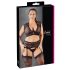 Cottelli Plus Size - strass en kanten lingerie set (zwart) - 2XL