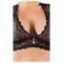 Cottelli Plus Size - strass en kanten lingerie set (zwart) - 3XL