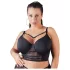 Cottelli Plus Size - kanten bh met bandjes (zwart)