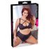 Cottelli Plus Size - Kruisband BH en slip (zwart)