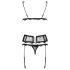 Obsessive Emperita - verfijnd geborduurd lingerie set (zwart)