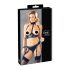 Cottelli Bondage- Shiny Push-up Set met Boeien (Zwart)