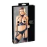 Cottelli Bondage - bh set met glanzende beugel en boeien - zwart