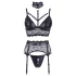Cottelli Bondage - kanten lingerieset met boeien (zwart)