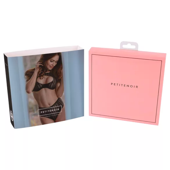 Petite Noir Exclusive - gestreepte bh-set (zwart)