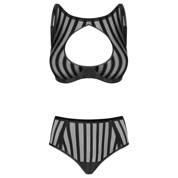 Petite Noir Exclusive - gestreepte bh-set (zwart)