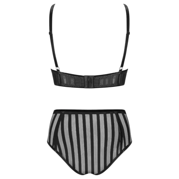 Petite Noir Exclusive - gestreepte bh-set (zwart)