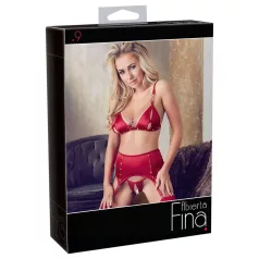 Abierta Fina - glinsterende kettinglingerieset (rood)