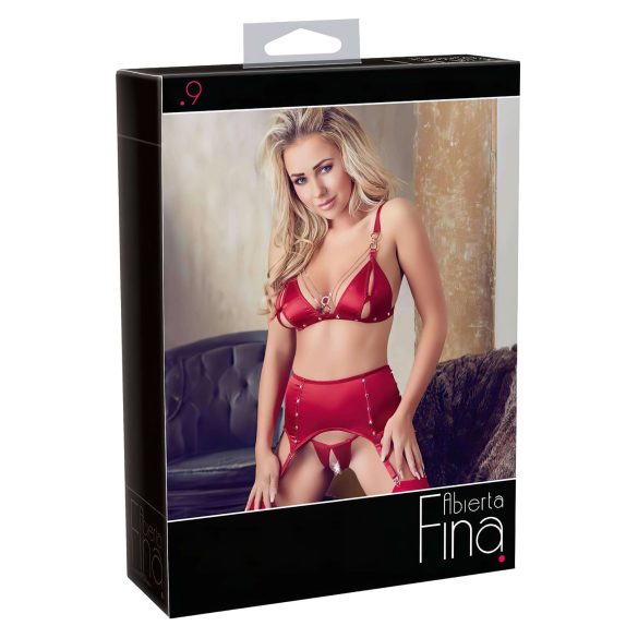 Abierta Fina - fonkelend kettingsetje (rood) - M