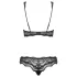 Obsessive Luvae - bh set - bloemenmotief met strass - zwart
