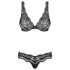 Obsessive Luvae - Bloemen & Strass Bh-set (Zwart) - L/XL