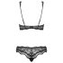 Obsessive Luvae - Bloemen & Strass Bh-set (Zwart) - L/XL