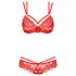 Obsessive 860-SET-3 - Rozen, kanten bh-set (rood)