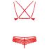 Obsessive 860-SET-3 - Rozen, kanten bh-set (rood)