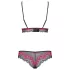Obsessive Tulia - kanten lingerieset (zwart‑roze)
