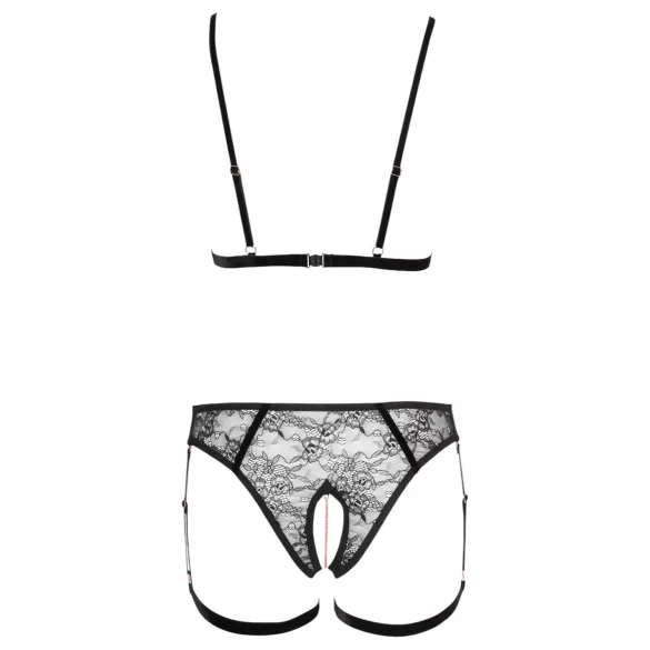 Cottelli - bodyharnas met kettingen - 2-delig - zwart
