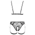 Cottelli - bodyharnas met kettingen - 2-delig - zwart
