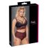Cottelli Curvies - bloemenkant lingerie set (zwart)
