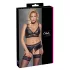 Cottelli Curves - lingerie set - glanzend effect - zwart