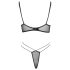 Cottelli - transparante kanten bh-set (zwart) - L