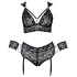 Cottelli Bondage Plus Size - kanten beha set (zwart)