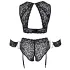 Cottelli Bondage Plus Size - kanten beha set (zwart) - 3XL