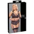 Cottelli Bondage Plus Size - kanten beha set (zwart) - 4XL