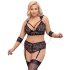 Cottelli Bondage Plus Size - kanten beha set (zwart) - 4XL