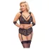 Cottelli Bondage Plus Size - kanten beha set (zwart) - 4XL