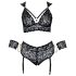 Cottelli Bondage Plus Size - kanten beha set (zwart) - 4XL