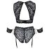 Cottelli Bondage Plus Size - kanten beha set (zwart) - 4XL