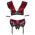 Cottelli Bondage Plus Size - kanten beha set (rood)