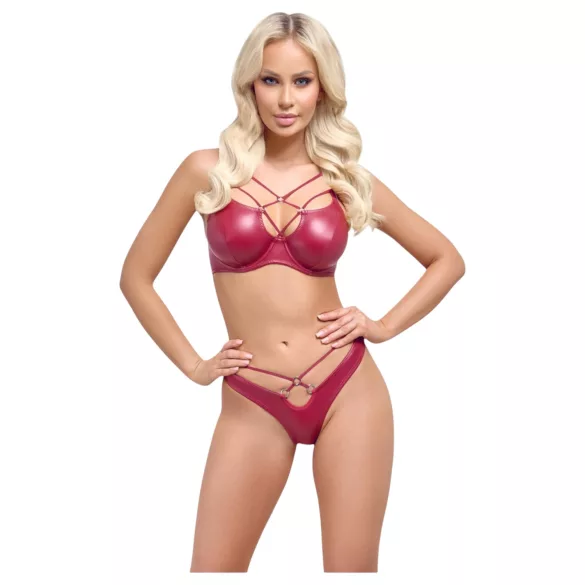 Cottelli Party - bh set - glanzend effect - rood - 80B/M