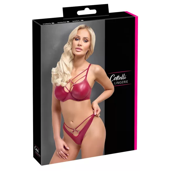 Cottelli Party - bh set - glanzend effect - rood - 85B/L