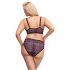 Cottelli Plus Size - Doorzichtig paarse bh-set met patroon