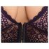 Cottelli Plus Size - Doorzichtig paarse bh-set met patroon