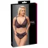 Cottelli Plus Size - doorzichtig patroon BH set (paars) - 2XL