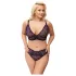 Cottelli Plus Size - doorzichtig patroon BH set (paars) - 2XL