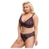 Cottelli Plus Size - doorzichtig patroon BH set (paars) - 2XL