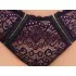 Cottelli Plus Size - doorzichtig patroon BH set (paars) - 2XL