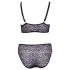 Cottelli Plus Size - doorzichtig patroon BH set (paars) - 2XL