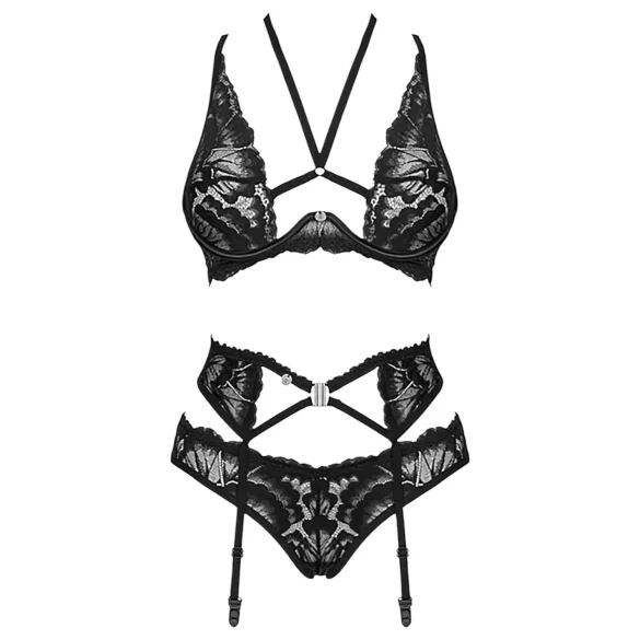 Obsessive Alessya - kanten lingerieset (zwart) - M/L