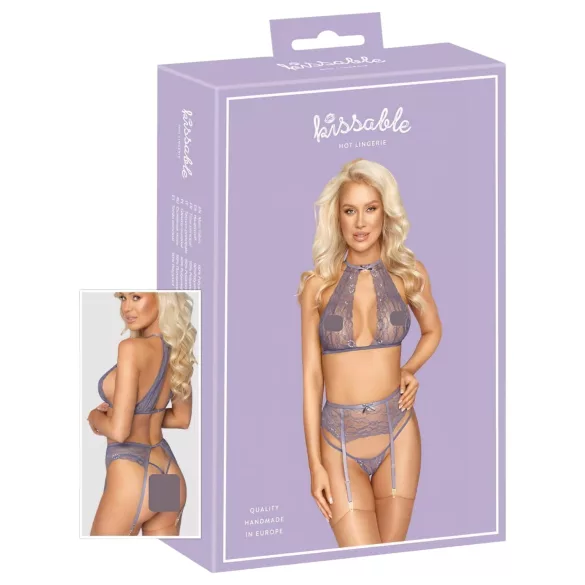 Kissable - kanten lingerieset (paars) - L/XL