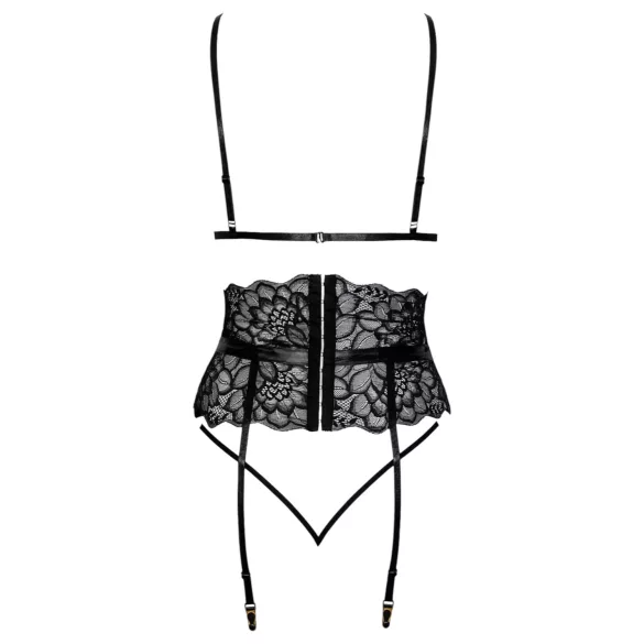 Kissable - kusbare beha set met tailleband (zwart)