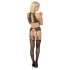 Kissbare set: halsband & kant BH (zwart)