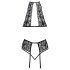 Kissbare set: halsband & kant BH (zwart)