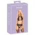Kissbare set: halsband & kant BH (zwart) - L/XL
