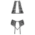 Kissbare set: halsband & kant BH (zwart) - L/XL
