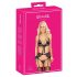 Kissable - Zwart Bh-setje met Roze & Paarse Borduursels