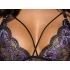 Cottelli - 3-delige kanten lingerie set (zwart-violet)